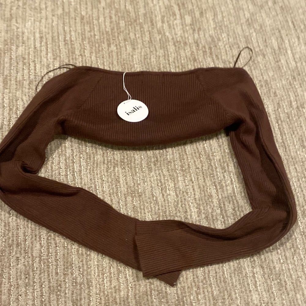 Isalis brown long sleeve shrug